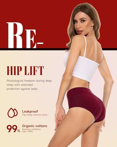 High Waist Leakproof Period Panties for Heavy Flow - 3 Pack - Image 4