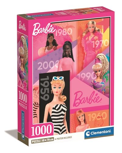 Rompecabezas Clementoni Barbie 1000 piezas - Póster incluido, Rompecabezas para adultos de 14 a 99 años, Muñeca, Hecho en Italia, 39806 miniatura 1