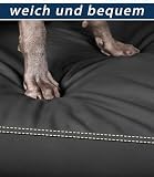 GUANGDEEN Orthopädisches Hundebett für Große Hunde - Weiches Lederimitat, Abnehmbarer Bezug mit Reißverschluss, Schwarz