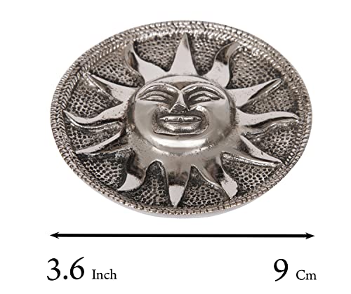 Aluminum Incense Stick Holder Silver Sun Decoration For Spiritual, Meditation, Home And Office Modern Style Decoration – Size 10X10 Inches #TOP2