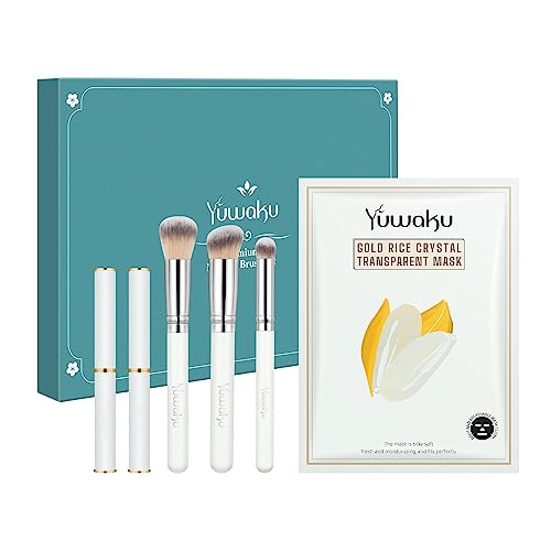 Makeup Brushes,Lipstick,and Face Masks Skincare Set,Powder Blush Concealer Brush,Long Lasting Matte Lip Stick,Facial Mask Make up Kit,Gifts for Women(8pcs,white)