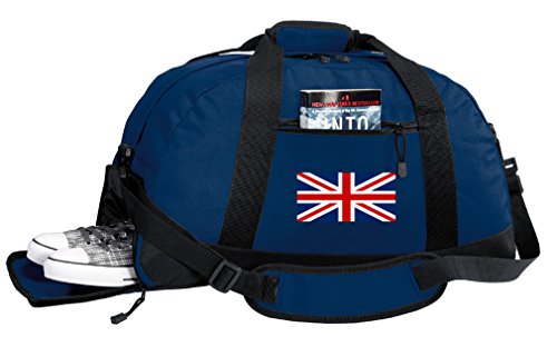 UK Flag Duffel Bag - England British Flag Gym Bags w/SHOE POCKETS