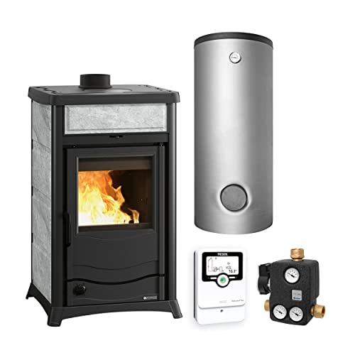La Nordica KS3726 Termorossella Plus EVO DSA 4.0 Wasserführender Kaminofen Speckstein Komplett-Set Kombispeicher THKE 825 + 1 SWT