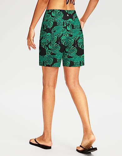 Image of G Gradual Women's 7 inch Long Swim Board Shorts High Waisted Quick Dry Beach Swimming Shorts for Women with Liner Pockets