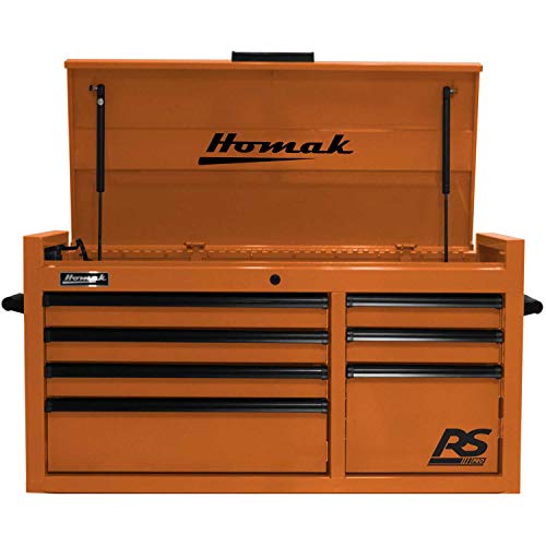 Homak RS Pro, 41in. RS PRO 7 DWR TOP Chest with Outlet-Orange, Width 40.5 in, Height 21.375 in, Color Orange, Model# OG02004173