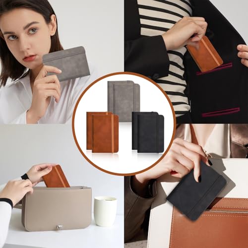 KUBDPQOR Notebook, 6 Stück Tragbares Notizbuch A7, Mini Notizbuch (2.95x4.3 200 Seiten), Hardcover Notizbuch, Notizblock A7, Dickes Liniertes Papier Notizbücher, Perfekt für Unterwegs(3 Farben)