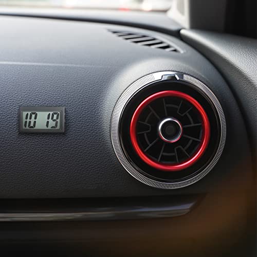 Image of Osilly Mini Digital Clock for Car Dashboard, Battery Operated & Clear LCD Screen Time Display, Small Digital Clock with Self-Adhesive Bracket (White)