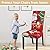 SearchI Christmas Dining Room Chair Covers Set of 6, Stretch Xmas Chair Slipcovers Protector, Spandex Washable Kitchen Parsons Chair Cover for Dining Room,Christmas Decor,Holiday Party(Santa Claus)