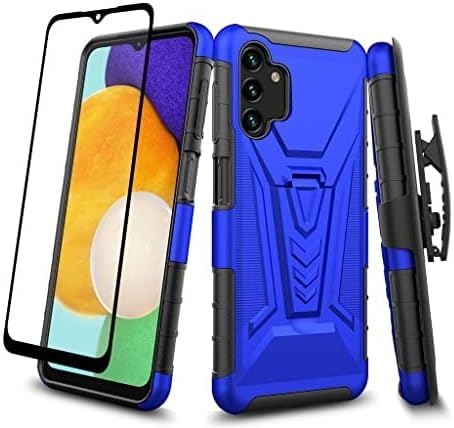 Galaxy Wireless Funda para Samsung Galaxy A14 5G Funda Con Protector De Pantalla De Vidrio Templado Cubierta Híbrida Con Soporte Soporte Teléfono