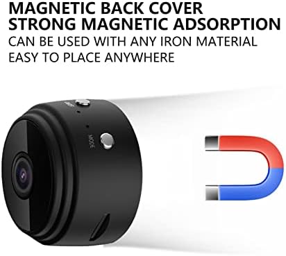 A9 Surveillance Security Cameras 1080P Home Mini Camera Magnetic Back Cover Compact Indoor Monitoring for Home Office Black