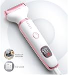 Bikini Trimmer for Women- Electric Shaver for Legs Underarms- Rechargeable Body Razors and Hair Remover for Armpits/Legs/Face/Arms/Eyebrows/Nose- 4 Detachable Heads and IPX7 Waterproof