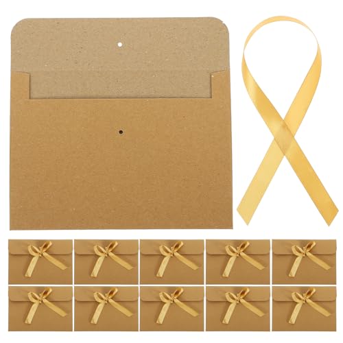 Sobres de papel kraft dorado para tarjetas de felicitación Luxshiny vintage de 50 piezas