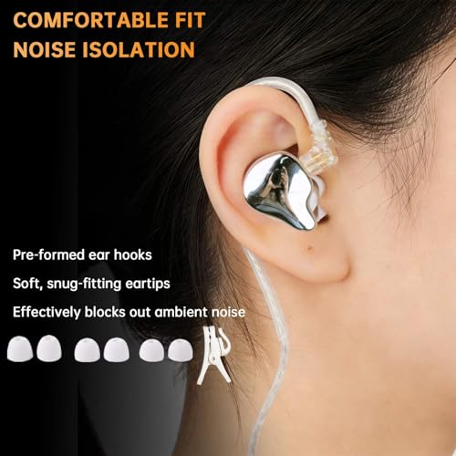 HiFi cascos con gancho oreja y aislamiento acústico cable desmontable 4