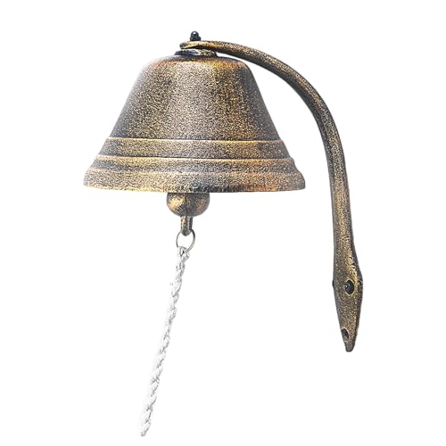 Realizzato con ferro e dettagli intricati, queste campane da giardino combinano il fascino delle case coloniche con eleganza moderne, offrendo un ornamento per porte esterne resistente alle intemperie che migliora qualsiasi ingresso