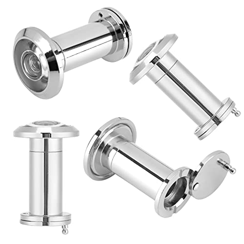 JTLB Mirilla para puerta con ángulo de visión amplio de 200 grados, cubierta pesada para privacidad con construcción en aleación de zinc, para puertas de seguridad y cortafuegos de madera de 35mm a 60mm de grosor (Brillante) miniatura 3