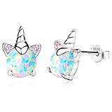 Unicorn Earrings for Girls, Hypoallergenic Sterling Silver Earrings for Kids ARSKRO Small Tiny Cute