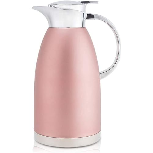Voency 2.1L Thermal Carafe Flask, Food-Grade Stainless Steel Thermal Jug, Double Walled Vacuum Insulated Coffee Pot, Vacuum Jug Insulation Pot with Lid Handle for Coffee, Juice, Milk, Tea, Water