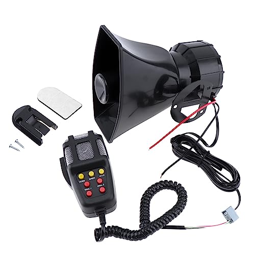 Sirena elettronica per auto e moto. Riproduce suoni di allarme vigili del fuoco, sirena ambulanza, altoparlante con microfono da 100 W 12 V - 7 suoni diversi