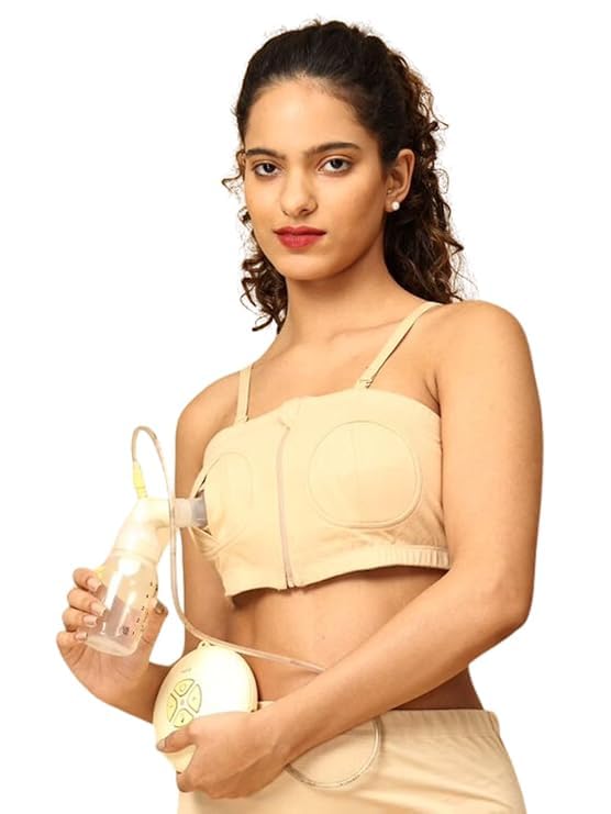 The Mom Store Maternity and Nursing Pumping Bra | Sweat Resistant | Soft Comfort Bra for New Moms | Cotton | Hands Free Pumping-picture-22