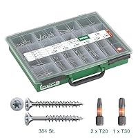 SPAX Sortimentskoffer mit Schrauben in 14 Abmessungen, 384 St. + 3 Bits – Ansicht 2