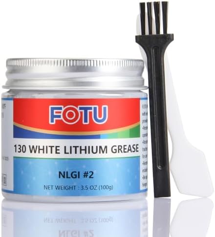 FOTU 130 White Lithium Grease - High Performance Lubricant for All Your Mechanical Needs - 100% Pure & Long - Lasting - Ideal for Bearings, Chains, Garage Door Hinges, Windows Tracks (3.5 Oz, 1-Pack)