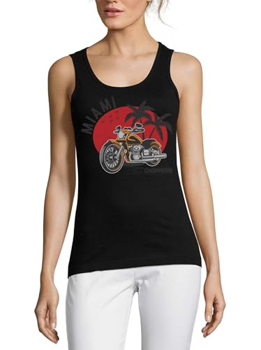 Débardeur en coton pour femme noir durable aux finitions soignées Miami Choppers