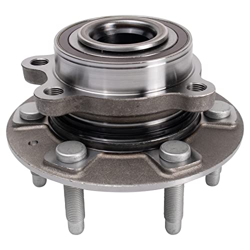 Image of TRQ Front Wheel Bearing and Hub Assembly Set 2 Piece Compatible with 19-23 Chevrolet Silverado 1500 4WD 21-23 Tahoe 4WD 19-23 GMC Sierra 1500 4WD 21-23 Cadillac Escalade 4WD 21-23 Escalade ESV 4WD