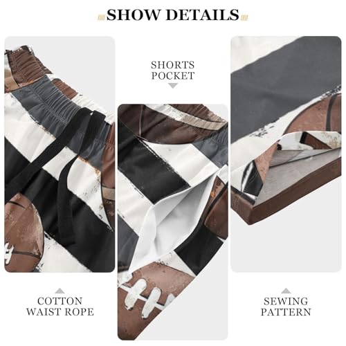 Men's Short Pajama Bottoms Rugby Football Plaid Home Casual Sleep Pants3