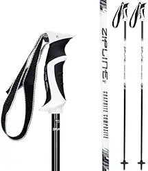Bastões de esqui Zipline Lollipop 14.0 grafite composto de carbono – aderência ergonômica leve, amortecimento de vibração, tosadores e estilo livre. Escolha de esquiadores olímpicos (alcaçuz preto,