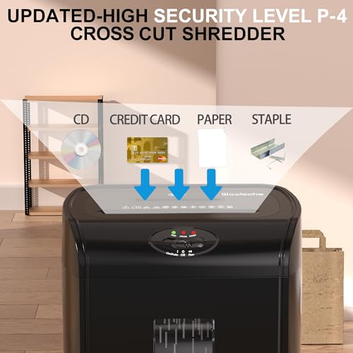 Image of Paper Shredder for Home, 15-Sheet Cross Cut with 18L Pull Out Basket, P-4 Security Level, 3-Mode Design Shred Paper and CD /Credit Card for Home Office