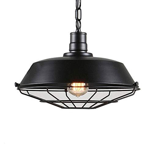 Chandelier cage vintage E27 suspension industrielle rouille réglable