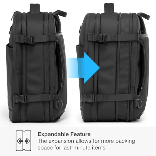Image of Traveler's Choice Markham 27L Backpack, Expandable, Business, Travel, Work, Office, Camping, Hunting, Fishing, Black, Large