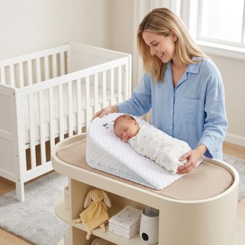 Almohada de cuña para bebé ideal para el sueño en cama y sofá 6