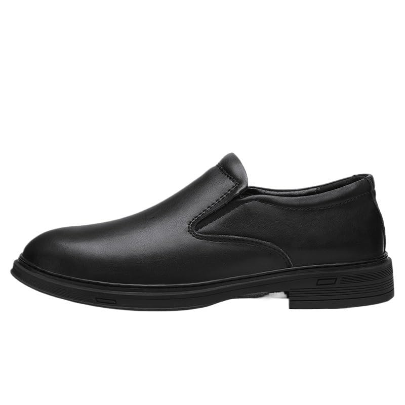 Slip On Dress Shoes for New Mens Shoes Dress Oxford for Men Round Toe Solid Color Leather Shoes Non Slip Low Top Anti-Slip Block Heel Slip Resistant Party2