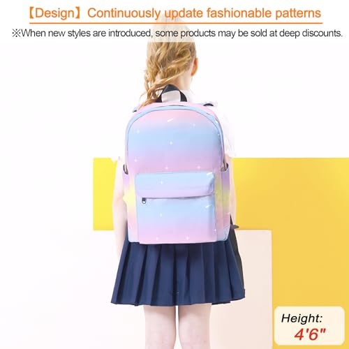 BIGHAS Lightweight Kids Backpack For School Boys and Girls, Preschool Kindergarten, Primary School, Daily Medium Size 3-14 Years Old (Rainbow2)3