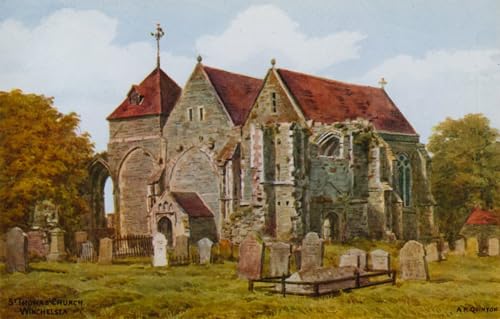 Affiche Église St Winchelsea Alfred Robert Quinton pour la décoration de bureau et salon