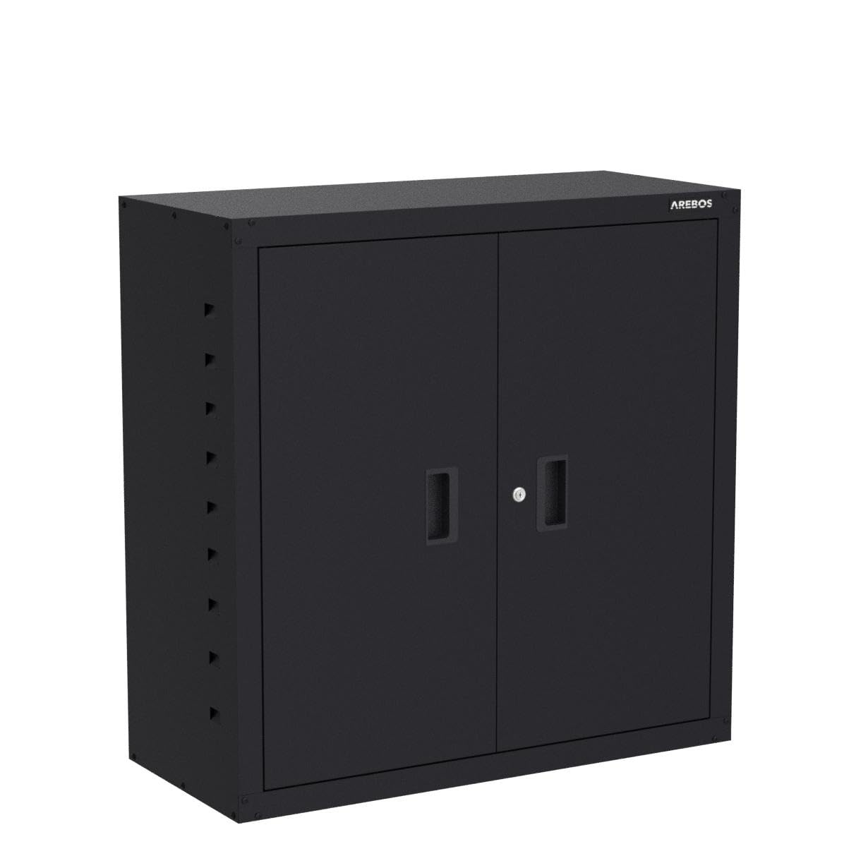 Arebos Aktenschrank Büroschrank Lagerschrank Materialschrank Stahlschrank | Höhenverstellbarer Einlegeboden | 90x90x40cm