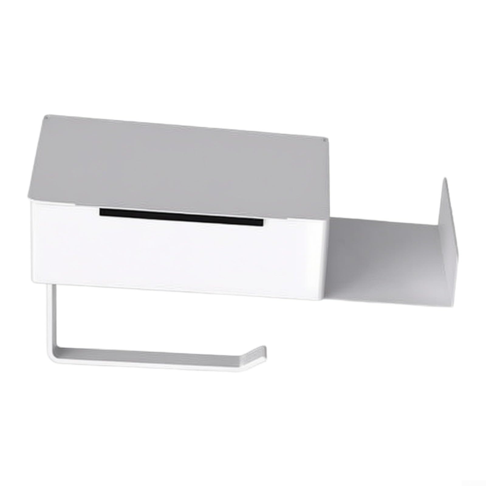 Porte-papier toilette avec étagère pour salle de bain, acier pour blanc