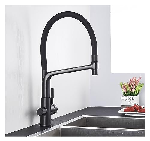 Robinet de cuisine avec filtration eau pure intégrée et double commande noire - 2