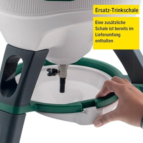 horizont Hühnertränke Optimus 25 L für bis zu 25 Hühner, inkl. Ersatztrinkschale, Zweiteiliger Wassertank - Geflügeltränke - Automatische Tränke - Wasserspender