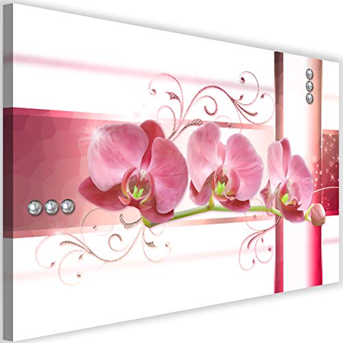 Tableau fleurs orchidée rose abstrait Feeby impression de haute précision