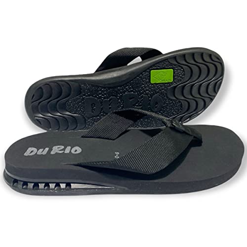Chinelo Masculino Com Salto DuRio Air Para Esporão Fascite Plantar Ortopédico Vegano (Preto, br_foot
