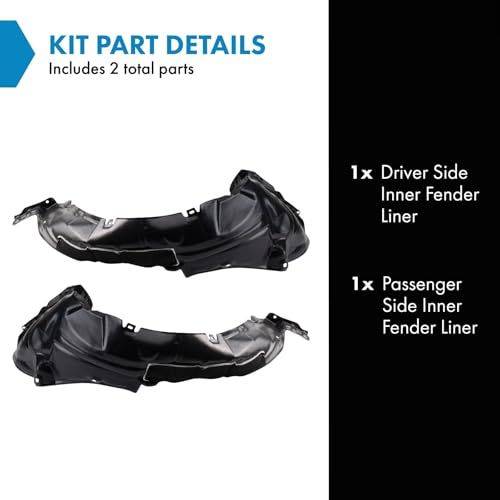 Image of TRQ Inner Fender Liner Set Compatible with 2012-2014 Toyota Prius V TO1248179 TO1249179