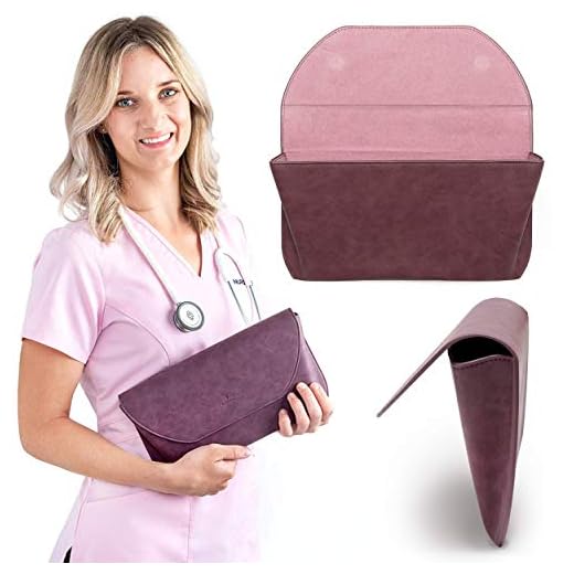 BJÖRN HALL Leather Stethoscope Travel Carry Case | Fits 3M Littmann Classic III, Lightweight II SE Cardiology IV MDF Adscope | Designer PU Leather | Gift for Doctors, EMT's, Nurses | Crushed Violet