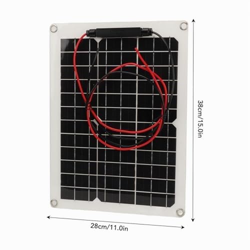 Fockety Kit Panneau Solaire 15W, avec régulateur de PWM 50A 12V/24V, Panneau Solaire Haute efficacité pour Bateau, Caravane, Camping-Car et Autres Applications Hors réseau