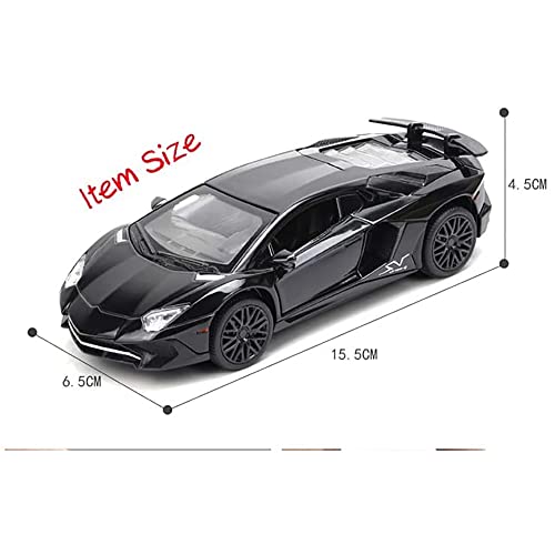 Image of New 1:32 LP750 Diecast Alloy Metal Pull Back Car with Openable Doors Music Sound and Light Vehicle Toy Car for Kids Boys (White)