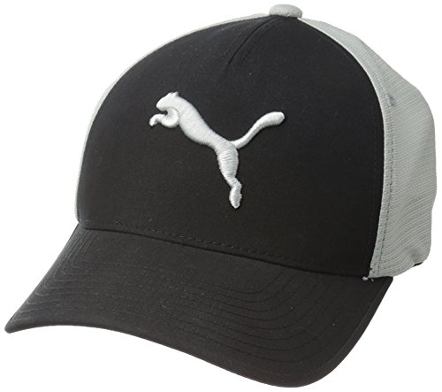 Puma Golf 2017 Men's Front 9 Flexfit Hat, Black-Quarry, Large/X-Large