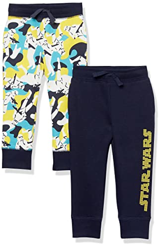 Amazon Essentials Disney | Marvel | Star Wars Boys and Toddlers' Fleece Jogger Sweatpants, Pack of 2