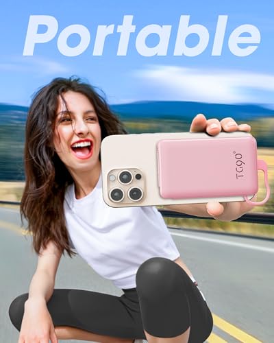 TG90° Portable Charger Power Bank, Ultra Small 5000mAh Battery Pack with Built-in Foldable AC Wall Plug and Cables, USB C Cell Phone External Battery Charger Compatible with iPhone and Android Devices4