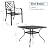Crownland 5 Piece Outdoor Dining Set, Patio Metal Dining Sets, 4 Stackable Metal Chairs and Square Outdoor Dining Table with 1.57" Umbrella Hole, for Backyard, Lawn, Garden (Classic Black)